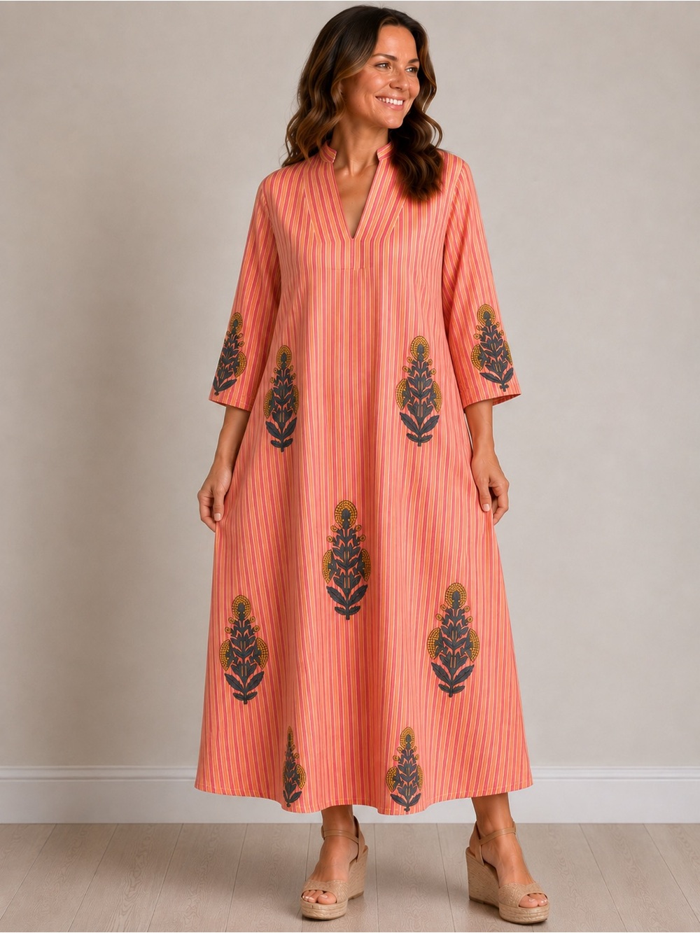 Heart of Grace Designs 100% Cotton NWT Valentino Caftan Dress